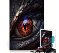 Puzzle Œil de Dragon Rouge Difficile pour Adultes 1000 Pièces Jeu de Logique Pure Activité Domicile Découpe Propre Joli Cadeau (50x75cm)
