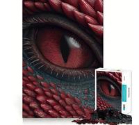 Puzzle Œil de Dragon Rouge Difficile pour Adultes 1000 Pièces Jeu de Réflexion Calme et Relaxant Cadeau Spécial (50x75cm)