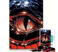 Puzzle Œil de Dragon Rouge Gros Plan 1000 Pièces pour Adolescents Jeu de Réflexion Évasion Calme Bords Précis Cadeau Original (38x52cm)