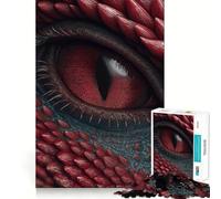 Puzzle Œil de Dragon Rouge pour Adultes 1000 Pièces Stimule la mémoire Jeu de Construction Amusant Objet de Collection (38x52cm)