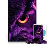 Puzzle Œil de Hibou Violet pour Adultes 1000 Pièces Jeu d'Entraînement Cérébral Relaxant et Amusant Cadeau de Vacances (38x26cm)