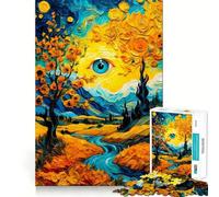 Puzzle Œil de la Nuit Étoilée 1000 pièces pour Adultes, Jeu de réflexion Stimulant, Jeu de Groupe, découpe Nette, Joli Cadeau 50x75cm