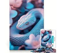 Puzzle Œil Mystique du Serpent Parmi Les Fleurs pour Adolescents, 1000 Pièces, Jeu de Réflexion, Atelier d'Assemblage Apaisant et Amusant, Objet de Collection (38x26cm)