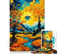 Puzzle Œil Nuit Étoilée 1000 Pièces pour Adolescents Développe la Mémoire Jeu d'Intérieur Découpe Fine Cadeau du Père Noël 38x26cm