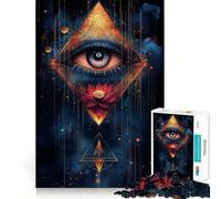 Puzzle Œil omniscient avec Lotus 1000 pièces pour Adultes Jeu d'exercice Mental Découpe de précision Bords Lisses Activité relaxante en Groupe à l'intérieur (50x75cm)