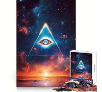 Puzzle Œil omniscient dans l'espace pour Adolescents, 1000 pièces, Casse-tête apaisant, Passe-Temps Solide, Cadeau attentionné (50x75cm)