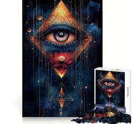 Puzzle Œil omniscient et Lotus 1000 pièces pour Adolescents Stimulation cérébrale, Divertissement Silencieux, Bords Lisses Cadeau d'anniversaire (38x26cm)