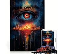 Puzzle Œil Omniscient Paysage Urbain 1000 Pièces pour Adolescents Entraînement de la Réflexion Plaisir Facile Découpe Uniforme Idée Cadeau de Noël Chic (50x75cm)