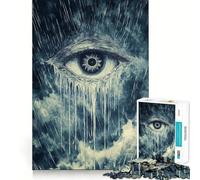 Puzzle Œil Qui pleure dans la tempête pour Adolescents,1000 pièces,Stimulant l'esprit,pièces Robustes et aux découpes nettes,activité de Groupe réconfortante (50x75cm)