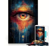 Puzzle Œil Qui voit Tout 1000 pièces Jeu de mémoire Découpe Laser de qualité supérieure Activité captivante pour des soirées tranquilles (50x75cm)