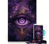 Puzzle Œil Qui voit Tout, 1000 pièces, pour Adolescents, Jeu de logique Solide, activité à la Maison, Bords Transparents, Cadeau précieux 38x52cm