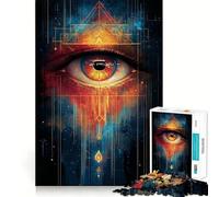 Puzzle Œil Qui voit Tout 1000 pièces Stimulation Cognitive Jeu Amusant Pièces nettes et sans bavures Jouet de Loisirs d'intérieur pour Les fêtes (38x52cm)