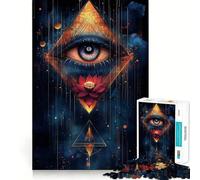 Puzzle Œil Qui voit Tout avec Lotus pour Adolescents,1000 pièces,Jeu de mémoire Amusant,Composants Robustes et découpés avec précision,Jeu Portable et idéal pour Les Voyages (38x26cm)