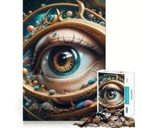 Puzzle Œil surréaliste dans l'espace pour Adolescents, 1000 pièces, idéal pour stimuler la mémoire, se détendre et créer Un Cadeau Exceptionnel 50x75cm