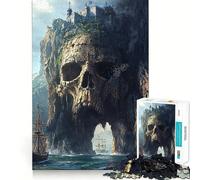 Puzzle Île du Crâne Forteresse 1000 Pièces Adultes Cadeau Exercice cérébral Jeu d'assemblage Artistique Relaxant Cadeau mémorable 50x75cm