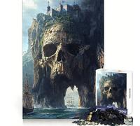 Puzzle Île du Crâne Forteresse 1000 Pièces Adultes Cadeau Exercice cérébral Jeu d'assemblage Artistique Relaxant Cadeau mémorable 50x75cm