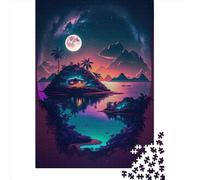 Puzzle Île Fantastique Adulte 1000 Pièces Puzzle Classique Puzzle en Bois Art Mural Jouets Uniques Cadeau 1000pcs (75x50cm)