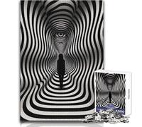 Puzzle Illusion de Figure Noire 1000 Pièces - Jeu de réflexion et d'intelligence pour Adultes - Cadeau Original et mémorable - Dimensions:50x75cm