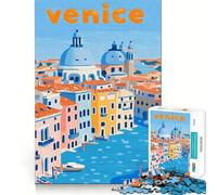 Puzzle illustrant Le Paysage Urbain de Venise pour Adolescents,1000 pièces,Jeu Stimulant pour l'esprit,Taille Uniforme,pièces précises,activité Amusante en Famille Le Soir (38x26cm)