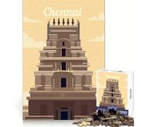 Puzzle illustrant Le Temple de Chennai pour Adultes,1000 pièces,entraînement de la mémoire,évasion sereine,découpe Impeccable,Cadeau d'anniversaire (50x75cm)