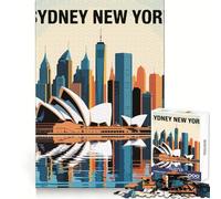 Puzzle illustrant Les panoramas de Sydney et de New York pour Adultes, 1000 pièces, Jeu de réflexion Amusant et Silencieux, découpe précise, décoration Murale 50x75cm