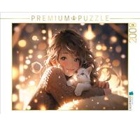 Puzzle · Illustration Manga - Fillette Faisant Un câlin à Un Chat | 2000 pièces · Format assemblé 90 × 67 cm · CALVENDO Puzzle