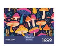 Puzzle IllustrationDe 1000 Pièces pour Adultes, Colorful Mushrooms en pour Jeux D'activités Familiales, Puzzle À Faire Soi-même pour Décoration Murale De La Maison, Cadeaux 70x50cm/1000pcs