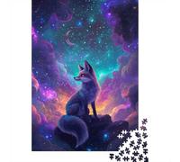 Puzzle Illustré 1000 Pièces avec Fox in Nebula, 70x50cm/1000pcs | Pour les jours de pluie : Puzzle 1000 pièces adulte ; pour les adultes qui aiment les puzzles illustrés.