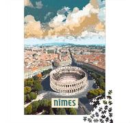 Puzzle Illustré 1000 Pièces avec Nimes, 52x38cm/1000pcs