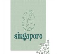Puzzle Illustré 1000 Pièces avec Singapore Globe Logo, 52x38cm/1000pcs