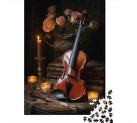 Puzzle Illustré 1000 Pièces avec Vintage Violin Still Life, 70x50cm/1000pcs | Pour les amateurs de puzzles en hiver : ce puzzle adulte 1000 pièces propose l'ensemble du défi pour les vacances de Noël.