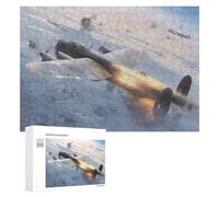 Puzzle Illustré - Avro Lancaster Jet War, Jeu D’Assemblage en Bois, 300 PCS, Cadeau D’Hiver; pour Partager Un Moment Autour De La Table