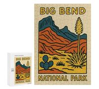 Puzzle Illustré - Big Bend National Park Illustration, Puzzle-Image en Bois, 300 PCS, Cadeau De Pendaison De Crémaillère, pour Jouer Seul Ou À Plusieurs