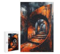 Puzzle Illustré - Endless Spiral - Surreal Dystopian Staircase, Dark Abstract Art, Puzzle-Image en Bois, 1000 PCS, Décoration Intérieure De Saison - pour Les Passionnés Qui Aiment Les Détails