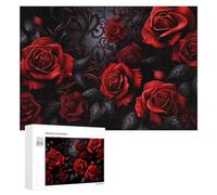 Puzzle Illustré Gothic Red Rose Wallpaper-3, 300 PCS, pour Adultes, comme Passe-Temps Classique Pendant Le Temps Libre, pour Jouer Ensemble