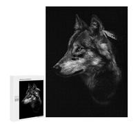 Puzzle Illustré - Native American Wolf Art, Puzzle-Image en Bois, 500 PCS, Cadeau De Pendaison De Crémaillère, pour Jouer Seul Ou À Plusieurs