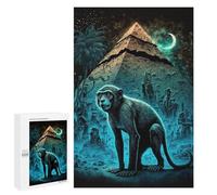 Puzzle Illustré - Pyramid Monkey Night Scene, Puzzle-Image pour Adultes, 1000 PCS, Décoration Intérieure De Saison, pour Se Détendre À La Maison sans Écran