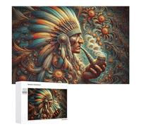 Puzzle Illustré - Tapestry of Native Wisdom, Puzzle À Exposer, 1000 PCS, Cadeau De Fin D’année, avec Une Image Décorative Une Fois Terminé
