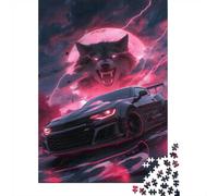 Puzzle Image 1000 Pièces avec Black Supercar Wolf, 70x50cm/1000pcs | Pour faire une pause loin des écrans : ce puzzle 1000 pièces adulte peut se répartir sur plusieurs séances.