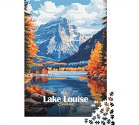Puzzle Image 1000 Pièces avec Lake Louise, Canada, 38x26cm/1000pcs | Puzzle adulte 1000 pièces : se prête aux longues séances de puzzle ; pour une activité tranquille chez soi.