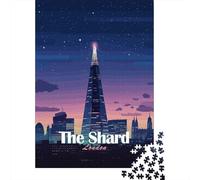 Puzzle Image 1000 Pièces avec The Shard London Pixel Art, 38x26cm/1000pcs