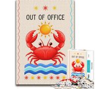 Puzzle Image Bois, À Thème, Out of Office Crab and Sun, 1000 pièces | Cadeau pour amateur de puzzle: passe-temps pour adulte à son propre rythme.