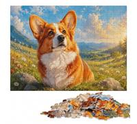 Puzzle Image Bois, Adulte, Welsh Corgi Against Blue Sky, 1000 pièces | À offrir : Cadeau puzzle : cadeau loisir pour fan de puzzle, moment puzzle seul ou à plusieurs.