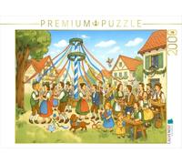Puzzle · Image de Type « Objet caché » représentant la fête de mai | bavaroise, avec un arbre de danse et des villageois joyeux · 2000 pièces · Format assemblé 90 × 67 cm · CALVENDO Puzzle