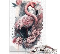Puzzle imaginatif Flamant Rose 500 pièces pour Adolescents Adultes Puzzles en Bois pour Adultes Puzzles d'activités familiales 500 pièces (52 x 38 cm)