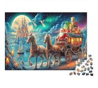 Puzzle Impossible 1000 pièces Santa's Sleigh Ride Cloudy Sea View 70x50cm Décoration de Maison, Relaxation et Intelligence pour Adultes et Adolescents à partir de 14 Ans