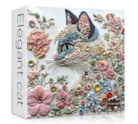 Puzzle impossible pour chat adulte de 1 000 pièces, puzzle à fleurs de chaton, art unique, beauté animale, chaton floral, puzzle difficile coloré