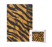 Puzzle imprimé à rayures de tigre avec boîte de rangement, puzzle en bois pour adultes et enfants, jeu décoratif amusant en famille de 300 pièces