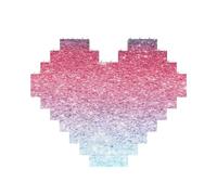 Puzzle imprimé bleu, rose et violet aux couleurs pastel de 10,8 x 12,8 cm, puzzle en forme de cœur pour adultes, décoration murale décorative amusante