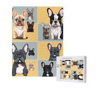 Puzzle imprimé bouledogue français avec boîte de rangement, puzzle en bois pour adultes et enfants, jeu décoratif amusant en famille de 500 pièces
